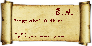 Bergenthal Alárd névjegykártya